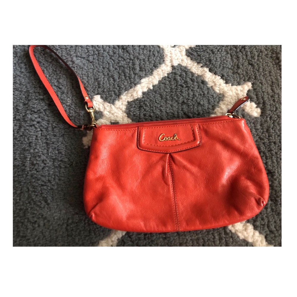Orange Coach Wristlet